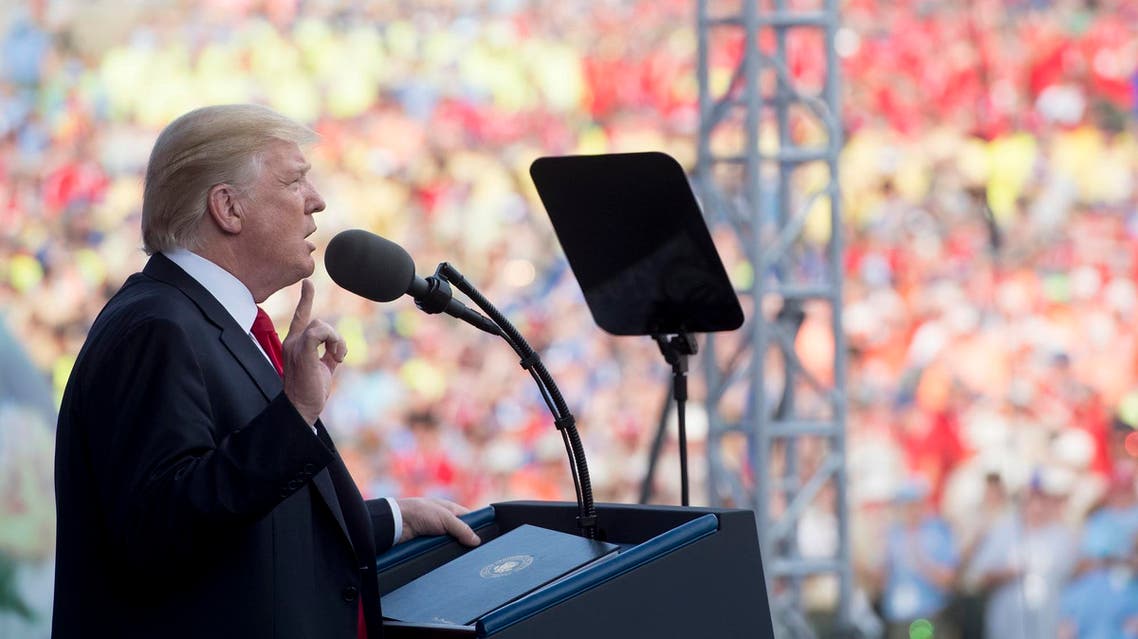 US President Donald Trump speaks during the National Boy Scout Jamboree at Summit Bechtel National Scout Reserve in Glen Jean, West Virginia, July 24, 2017. (AFP)