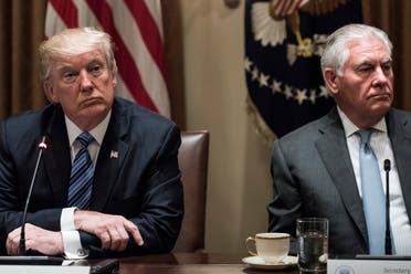 US President Donald Trump (L) and US Secretary of State Rex Tillerson wait for a meeting with South Korea's President Moon Jae-in and others in the Cabinet Room of the White House June 30, 2017 in Washington, DC. (File photo: AFP)