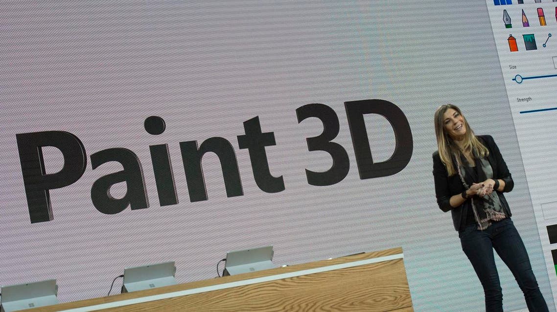 Microsoft executive Megan Saunders introduces Paint 3D at a Microsoft news conference October 26, 2016 in New York. (AFP)
