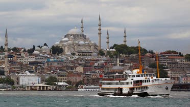 A passenger ferry, with the Suleymaniye mosque in the background, sets sail in the Bosphorus in Istanbul, Turkey, on July 18, 2017. (Reuters)