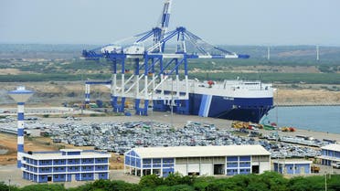Sri Lanka’s deep sea harbour port facilities at Hambantota. (File photo AFP)