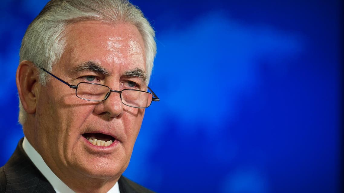Rex Tillerson delivers remarks on August 1, 2017, at the briefing room of the US State Department in Washington, DC. (AFP)