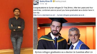Syrian refugee who became a doctor congratulated by London mayor