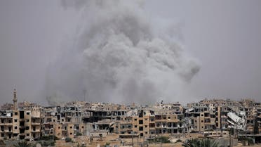 Smoke rises from Raqqa, Syria July 28, 2017. (Reuters)