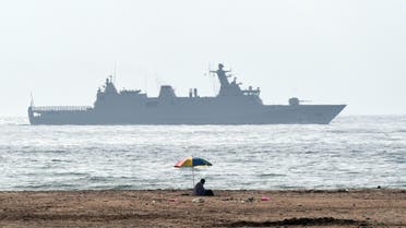 A Moroccan navy ship patrolingon the coast of Tangiers (AFP)