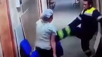 Shocking footage shows paramedic kick a pregnant woman in the stomach 