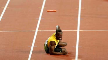 Usain Bolt of Jamaica reacts after the final. (Reuters)