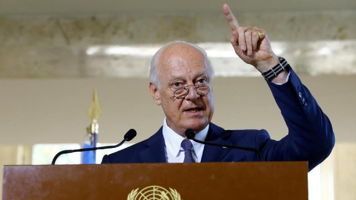 United Nations Special Envoy for Syria Staffan de Mistura attends a news conference at the United Nations in Geneva, Switzerland, August 17, 2017.