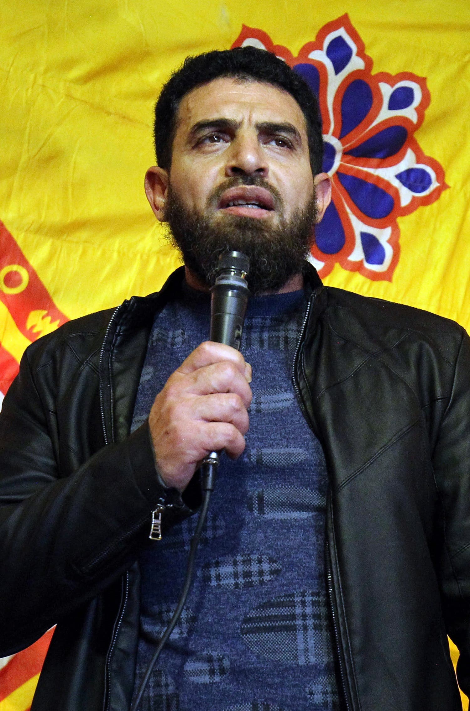 A picture taken on January 26, 2017 shows Mahmoud al-Werfalli speaking in Benghazi. (AFP)