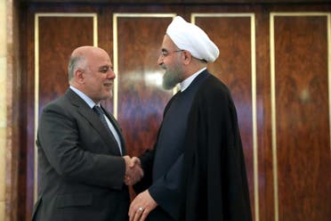 Iranian President Hassan Rouhani with Iraqi Prime Minister Haidar al-Abadi in Tehran on June 20 2017. (AFP) 