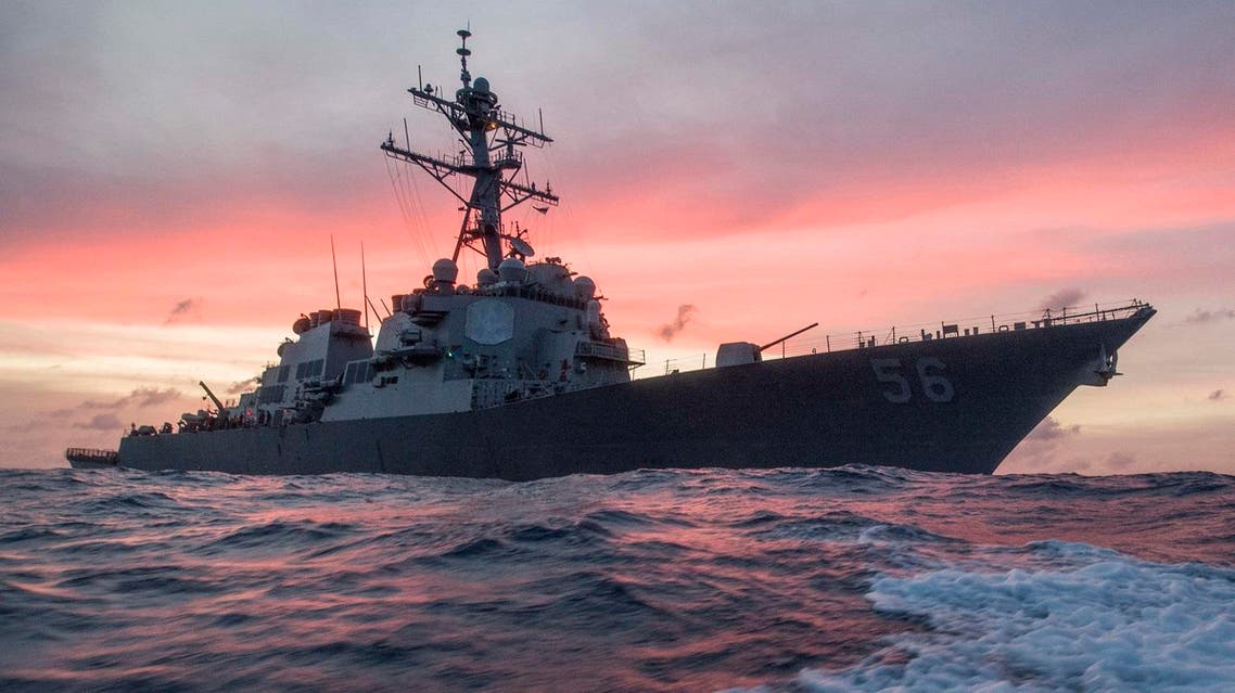In this Jan. 22, 2017, photo provided by U.S. Navy, the USS John S. McCain conducts a patrol in the South China Sea while supporting security efforts in the region. The guided-missile destroyer collided with a merchant ship on Monday, Aug. 21, in waters east of Singapore and the Straits of Malacca. (James Vazquez/U.S. Navy via AP)