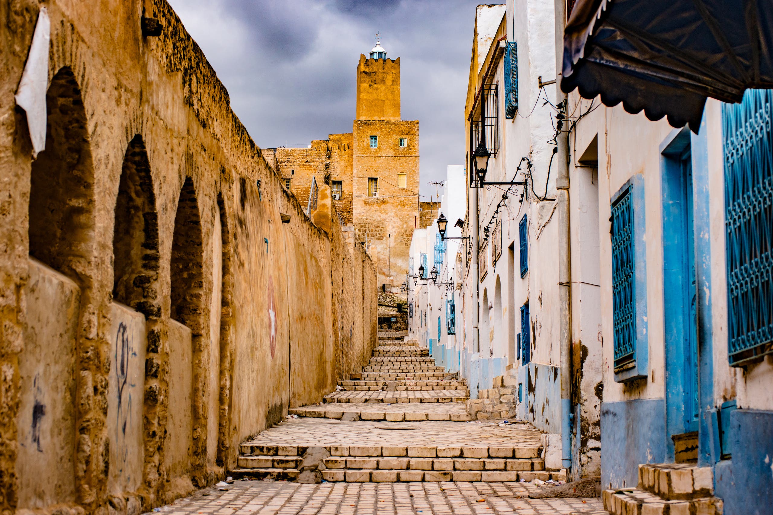  street in Medina in Sousse, Tunisia. 