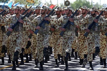 Iranian army troops march during a parade just outside Tehran, Iran, on April 18, 2017. (AP)