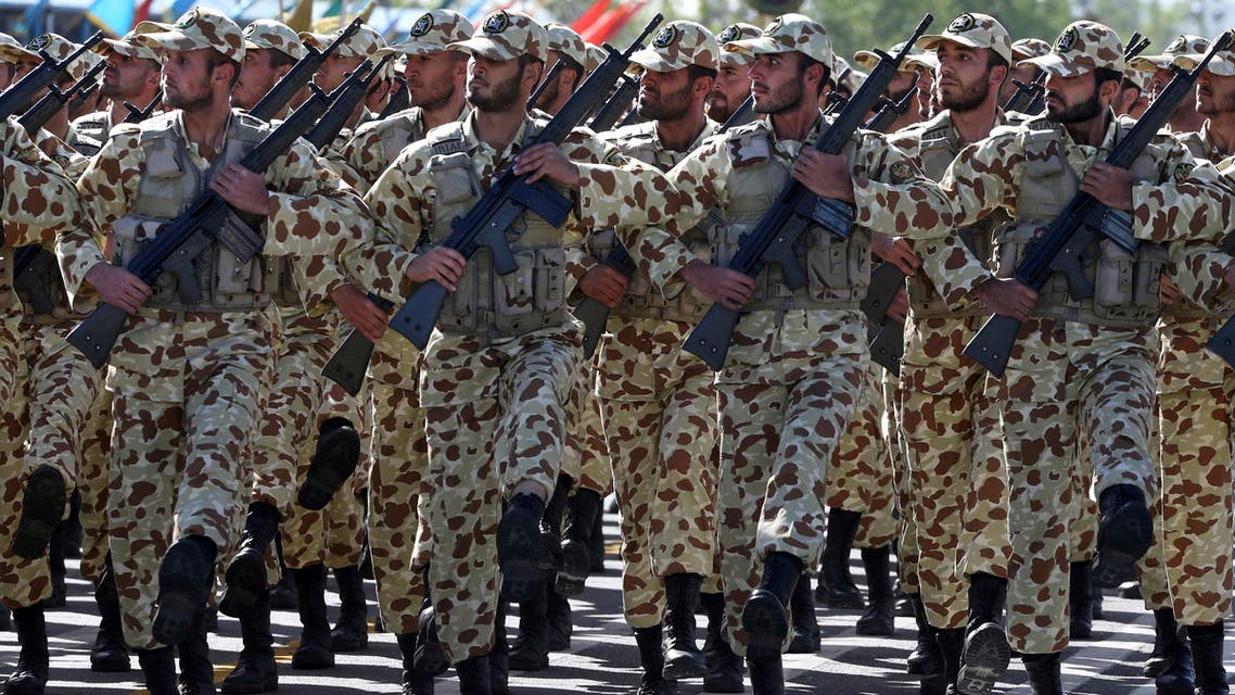Iranian army troops march during a parade just outside Tehran, Iran, on April 18, 2017. (AP)