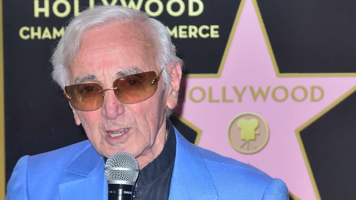 Singer Charles Aznavour receives his Hollywood Walk of Fame Star in the category of Live Performance on August 24, 2017 in Hollywood, California. (AFP)