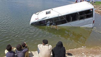 Bus plunges off bridge in Egypt killing 14