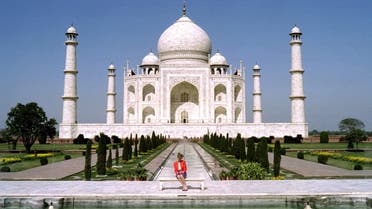This file photo taken on February 11, 1992 shows Princess Diana of Wales posing for pictures at the Taj Mahal. (AFP)
