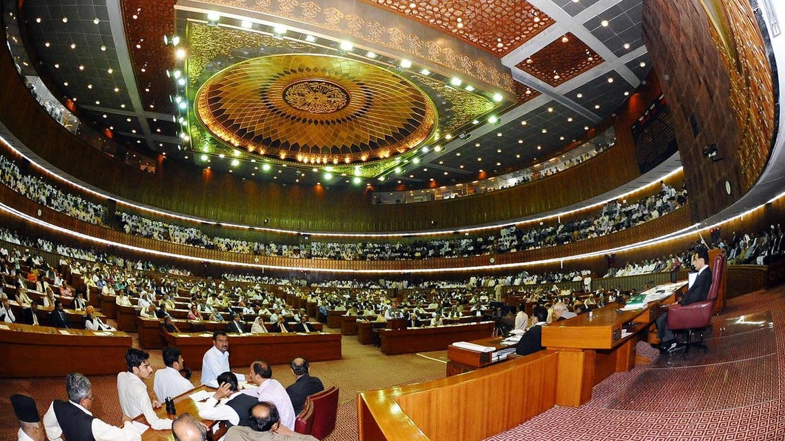 Pakistan’s National Assembly passed a resolution on Wednesday condemning US President Donald Trump’s accusations. (AFP)