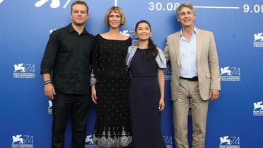 Director Alexander Payne with actors Matt Damon, Kristen Wiig and Hong Chau during a photocall for “Downsizing” at the 74th Venice Film Festival on  August 30, 2017. (Reuters)