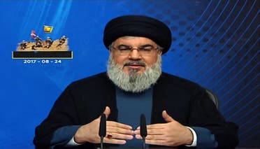 An image grab taken from Hezbollah's al-Manar TV on August 24, 2017 shows Hassan Nasrallah, the head of Lebanon's militant Shiite movement Hezbollah. (AFP