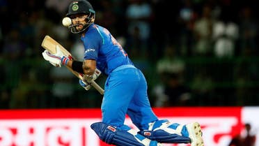 India’s team captain Virat Kohli plays a shot against Sri Lanka in the fifth One Day International match in Colombo on Sept 3, 2017. (Reuters)
