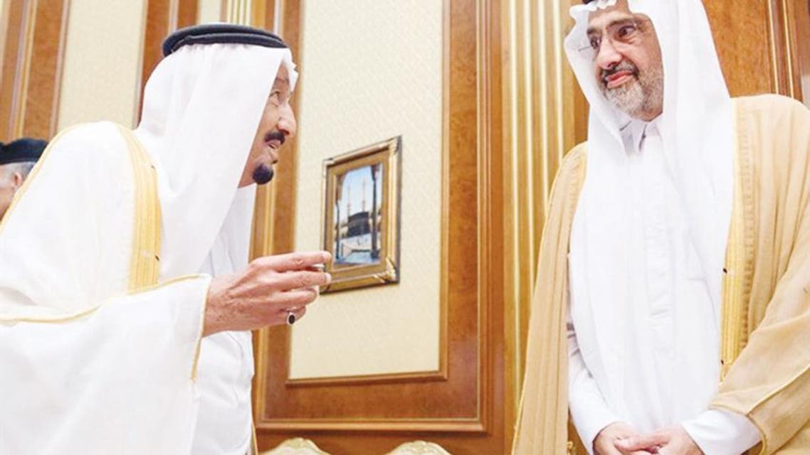 الملك سلمان والشيخ عبدالله آل ثاني في مشعر منى