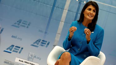 U.S. Ambassador to the United Nations Nikki Haley speaks about the Iran nuclear deal at the American Enterprise Institute in Washington, U.S., September 5, 2017. REUTERS/Aaron P. Bernstein