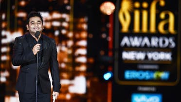 Bollywood music composer/singer AR Rahman accepts an award during the 18th International Indian Film Academy (IIFA) Festival in East Rutherford, New Jersey, on July 15, 2017. (AFP)