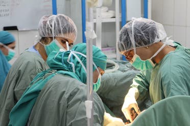 Dr Rasha Khoury conducts a Caesarean section in Khost maternity hospital. Medecins Sans Frontieres is focusing on managing complicated deliveries. (Courtesy: Pau Miranda/MSF)