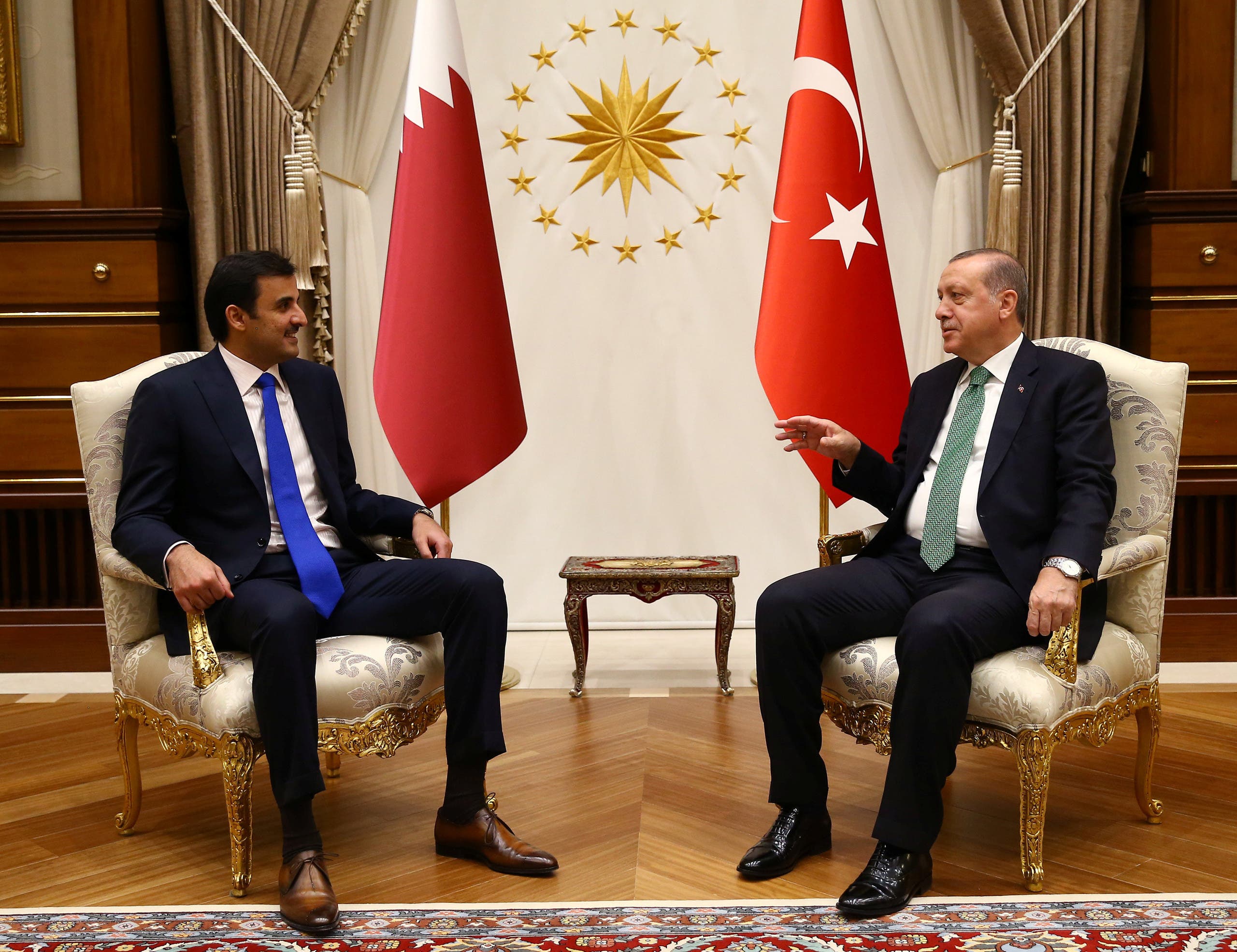 Emir of Qatar and Erdogan at the Ankara Presidential Palace - Archive