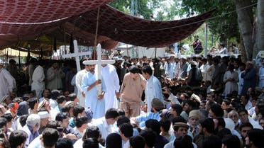 Christian protesters join others already there to demand better security after twin bombings in a market in Parachinar, Pakistan June 29, 2017. (Reuters)