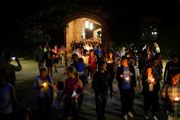 People attend a vigil for Xiyue Wang at Princeton University on September 15, 2017. (Reuters)