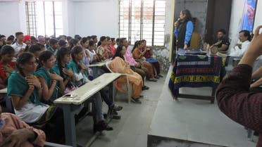 A suicide awareness program being conducted at Dr Ronak Gandhi’s (addressing) Loving Centre for Transformation. (Supplied)