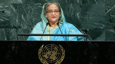 Sheikh Hasina addresses the 72nd United Nations General Assembly in New York on September 21, 2017. (Reuters)