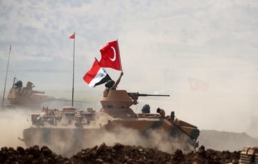 Turkish and Iraqi troops are pictured during a joint military exercise near the Turkish-Iraqi border in Silopi. (Reuters)