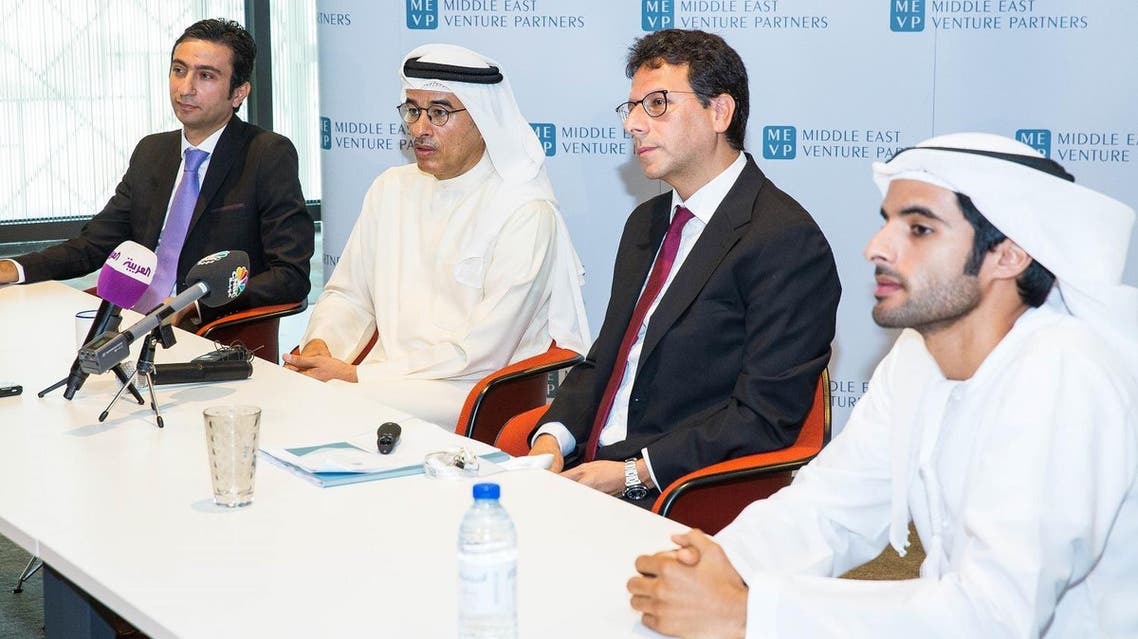From left to right: Walid Mansour, Mohamed Alabbar, Walid Hanna and Rashid Alabbar at the MEVP fund launch.