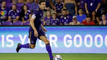 Orlando City’s Kaka moves the ball against the Vancouver Whitecaps during the first half of an MLS soccer match, on Aug. 26, 2017, in Orlando, Fla. (AP)