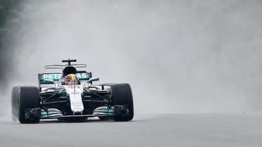 Mercedes' British driver Lewis Hamilton powers his car during the first practice session of the Formula One Malaysia Grand Prix in Sepang on September 29, 2017. (AFP)