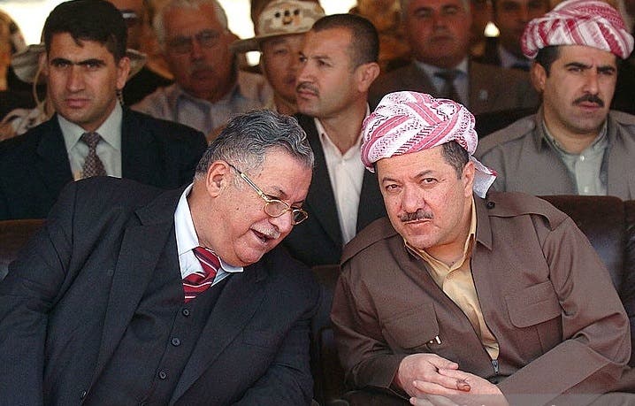 مرحوم جلال طالبانی با مسعود بارزانی