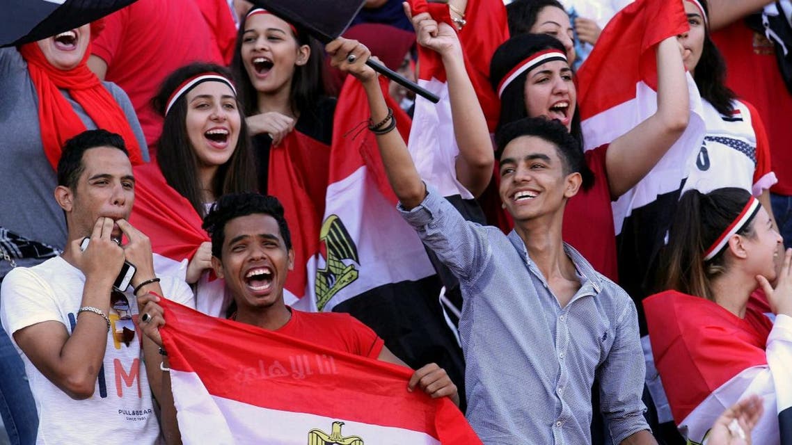 Supporters of Egypt attend the World Cup 2018 Africa qualifying football match between Egypt and Congo at the Borg al-Arab stadium in Alexandria on October 8, 2017. (AFP)