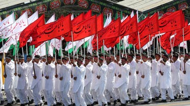 Members of Iranian armed forces march during a parade in Tehran on September 22, 2017. (Reuters)