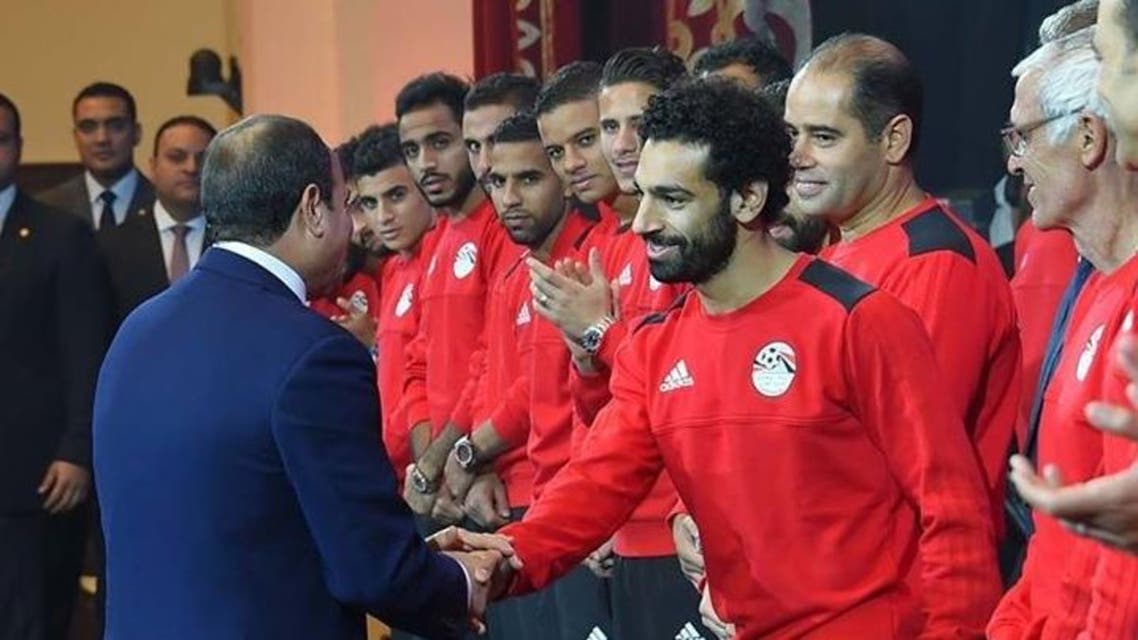 السيسي يستقبل لاعبي منتخب مصر