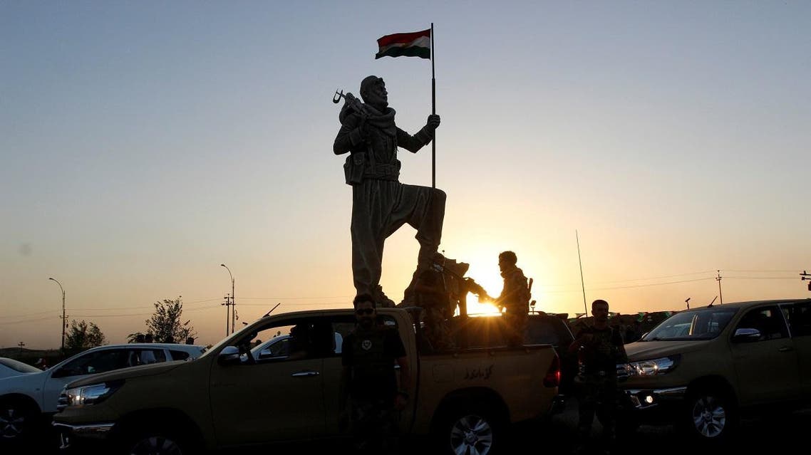 Newly unveiled statue in Kirkuk pays tribute to the Peshmerga, Iraqi Kurdistan's main fighting forces in Kirkuk, Iraq September 23, 2017. (Reuters)