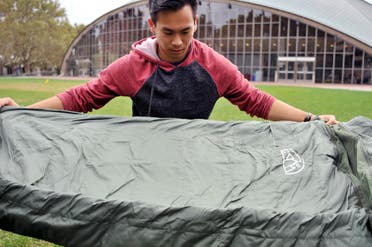 It wasn’t enough to send warm wishes to refugees in Syria. Vick Liu wanted to send them actual warmth. (AP)