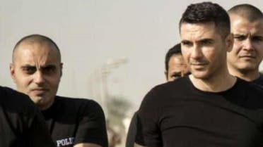 Special Forces officer Amr Salah with film star Ahmad Ezz. (Supplied)