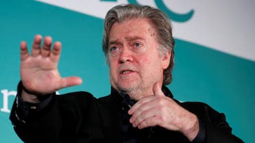 Former White House Chief Strategist Steve Bannon participates in a Hudson Institute conference on 'Countering Violent Extremism: Qatar, Iran and the Muslim Brotherhood' in Washington Monday. | REUTERS