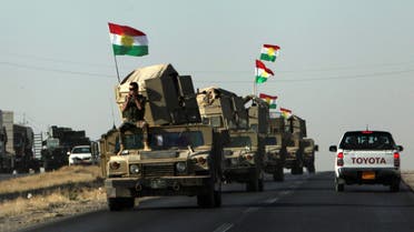 Vehicles of Kurdish Peshmarga Forces are seen near Altun Kupri between Kirkuk and Erbil, Iraq October 20, 2017. reuters