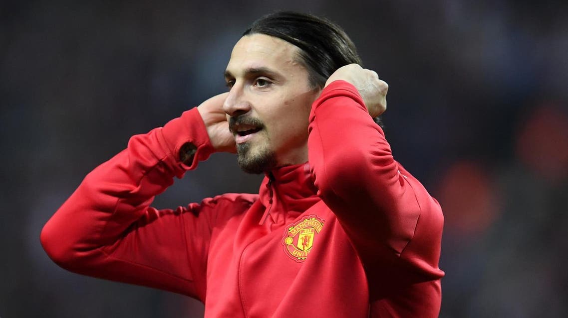 Manchester United's Swedish striker Zlatan Ibrahimovic reacts after victory in the UEFA Europa League final football match Ajax Amsterdam v Manchester United on May 24, 2017 at the Friends Arena in Solna outside Stockholm. (AFP)