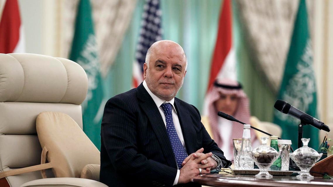 Iraqi Prime Minister Haider al-Abadi listens during a meeting of the Saudi-Iraqi Bilateral Coordination Council in the capital Riyadh on October 22, 2017. (AFP)
