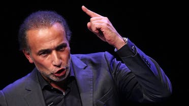 Muslim scholar Tariq Ramadan delivers a speech during a French Muslim organizations meeting in Lille, northern France, Sunday Feb.7, 2016. (AP)
